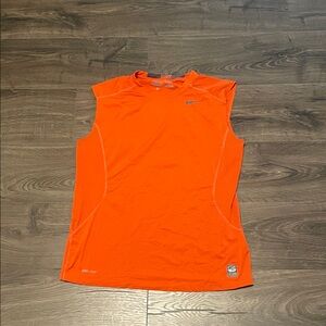 Men’s Nike Orange Pro Combat Dri-Fit Athletic Tank Top, Size Large